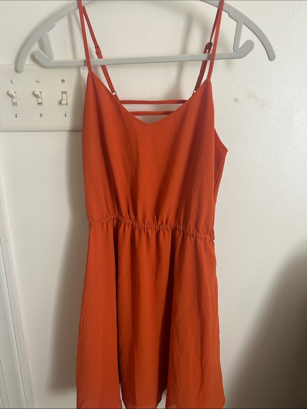 Naked Zebra Orange Strappy Mini Dress